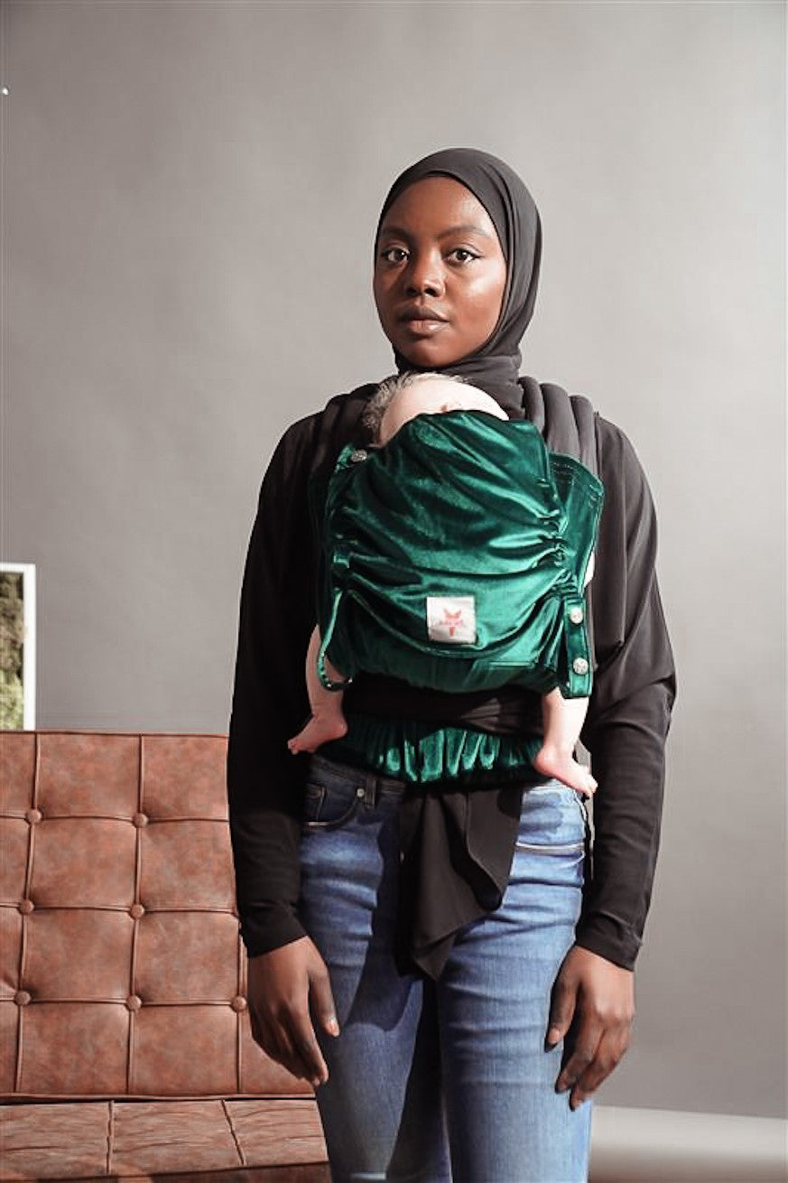 Baby-bærer TaiTai Velvet myk smaragd